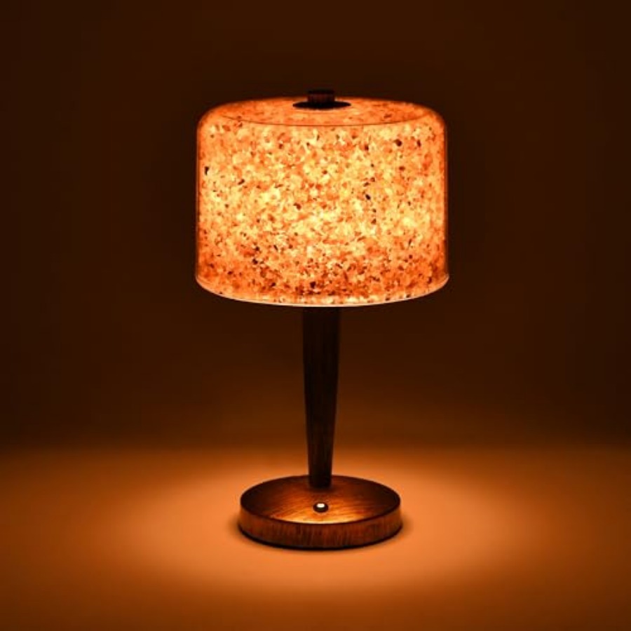 Himalayan Salt Lamp - タッチ調光機能付き塩ランプ USBヒマラヤ塩ランプ 天然石ランプ 高透明度PCランプシェード USBアダプターは含まれていません