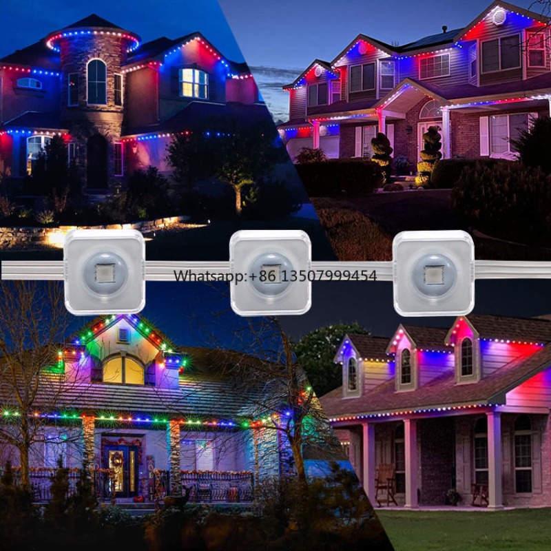 Lighting Decoration - WiFi制御スマートLEDストリップライト 15M RGBカラーチェンジ IP66防水 PVC製 ビルファサード装飾