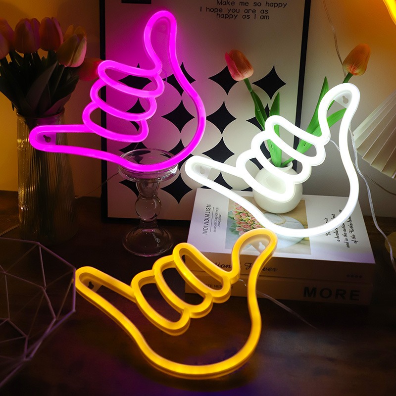 Ok Lighting Decor - LED ネオンサイン平和手勝利勝利ジェスチャー指ナイトランプ OK ネオンライト寝室リビングルームの壁ホームオフィスの装飾