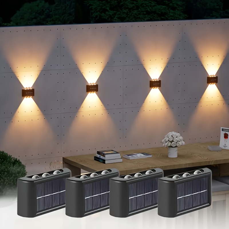 Lighting Decor Ideas - LEDソーラーライト 屋外防水 ソーラーウォールランプ 上下発光 ガーデンフェンス装飾用 ソーラー式ウォールランプ