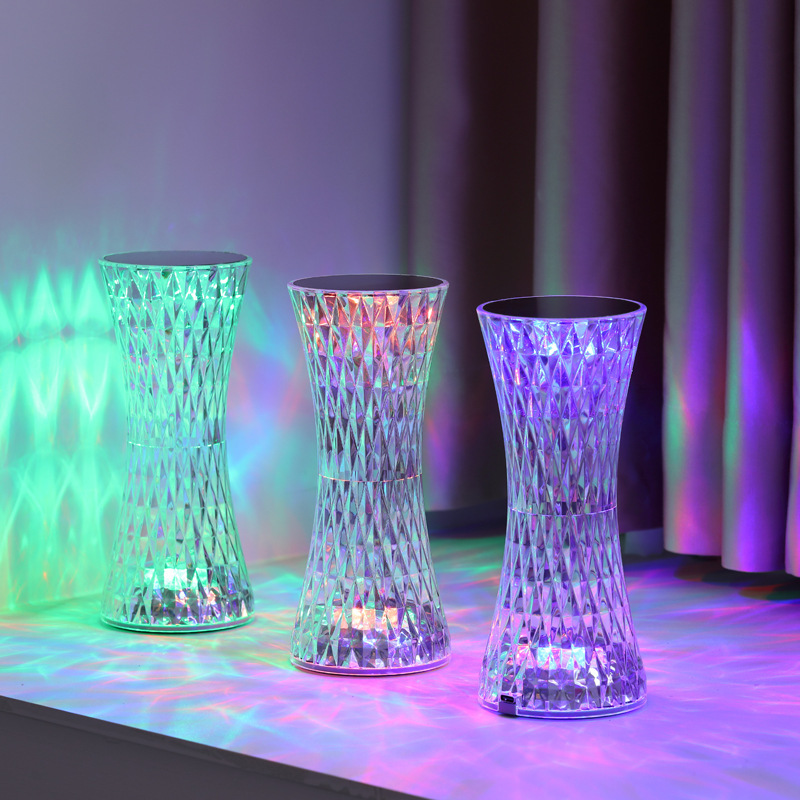 Lighting Decor Room - クリスタルベッドサイドテーブルランプクリスマスアクリル装飾ナイトライト寝室ベッドサイドLED照明ギフトダイヤモンドデスクランプUSB充電式