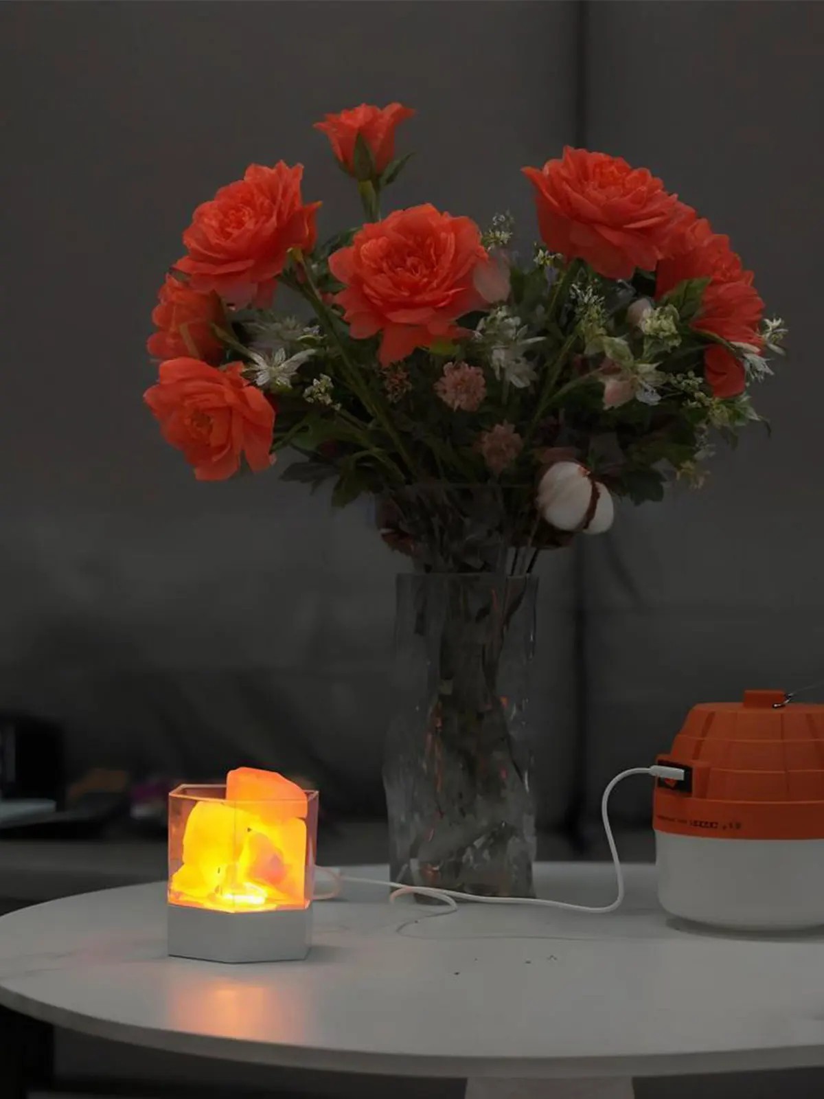 Himalayan Salt Lamp - E5 LED天然ヒマラヤ岩塩ランプ ナイトランプ テーブルランプ ラバランプ USBプラグ付き
