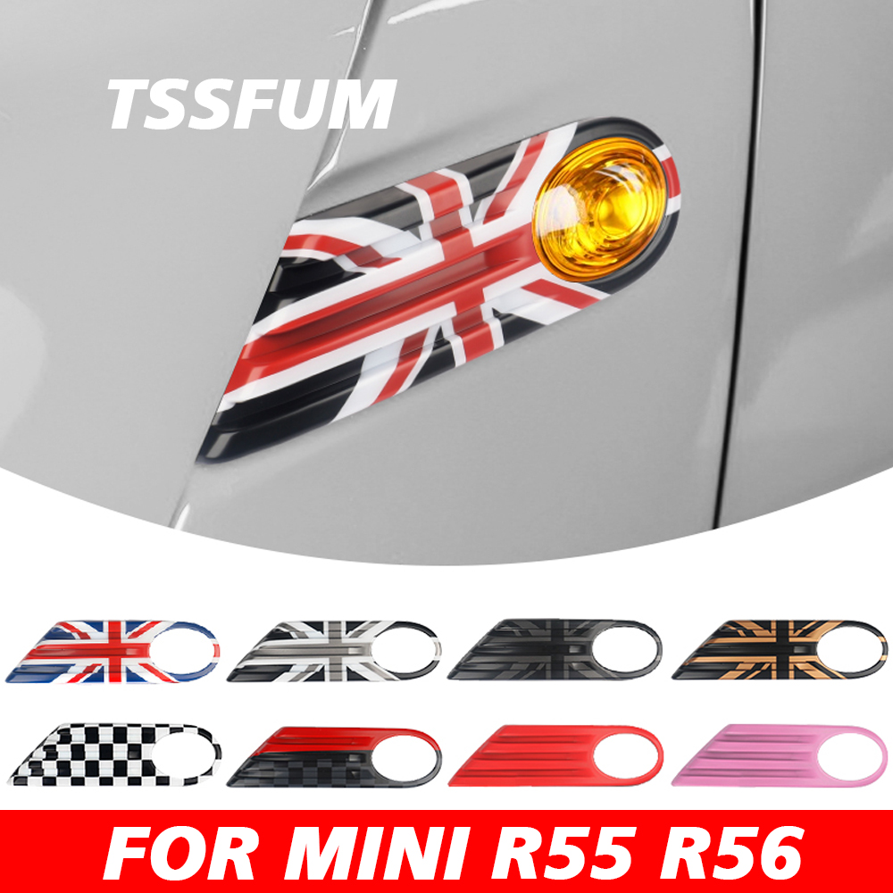Union Lighting & Decor Photos - ユニオンジャック車外装サイドフェンダーカバー信号灯装飾ケースステッカーミニクーパー S JCW R55 R56 クラブマンアクセサリー