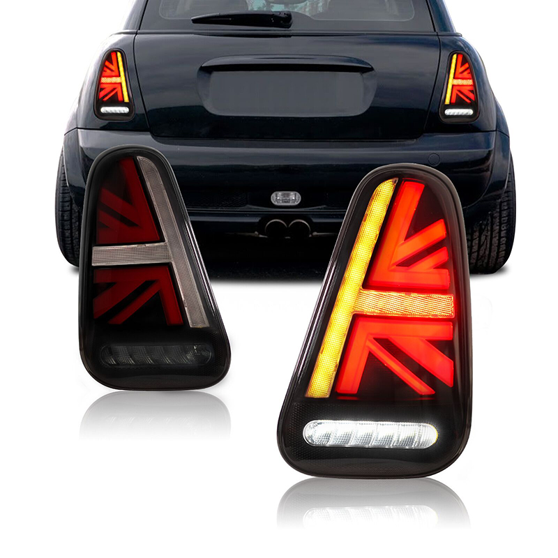Union Lighting & Decor Photos - ユニオンジャックスタイルLEDテールライト2個セット新品、ブレーキ・リバース・ターンシグナル付き、BMWミニクーパーR50 R52 R53 2001-2007年式対応