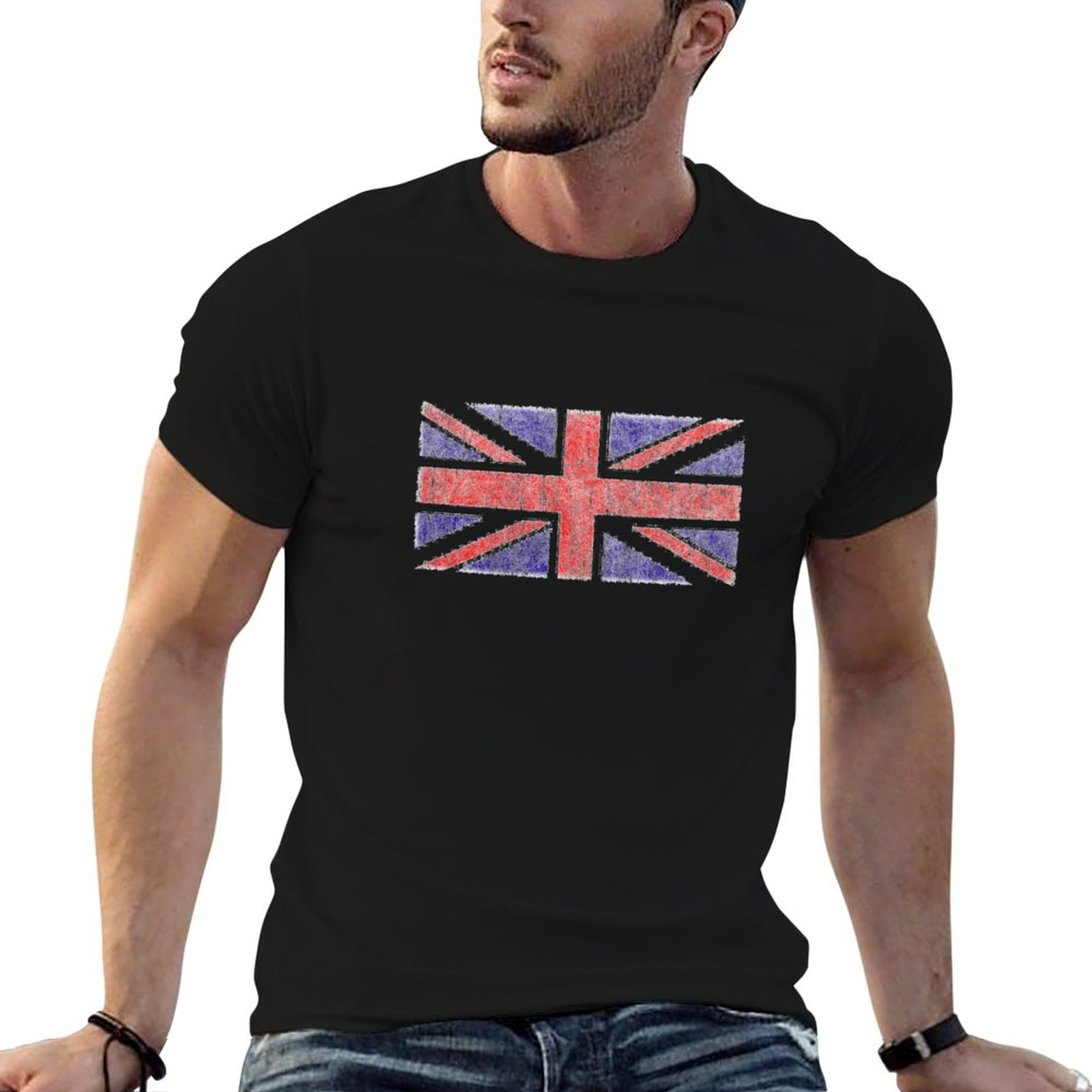 Union Lighting & Decor Photos - ヴィンテージ英国ユニオンジャック旗Tシャツライトアスレチック半袖Tシャツ