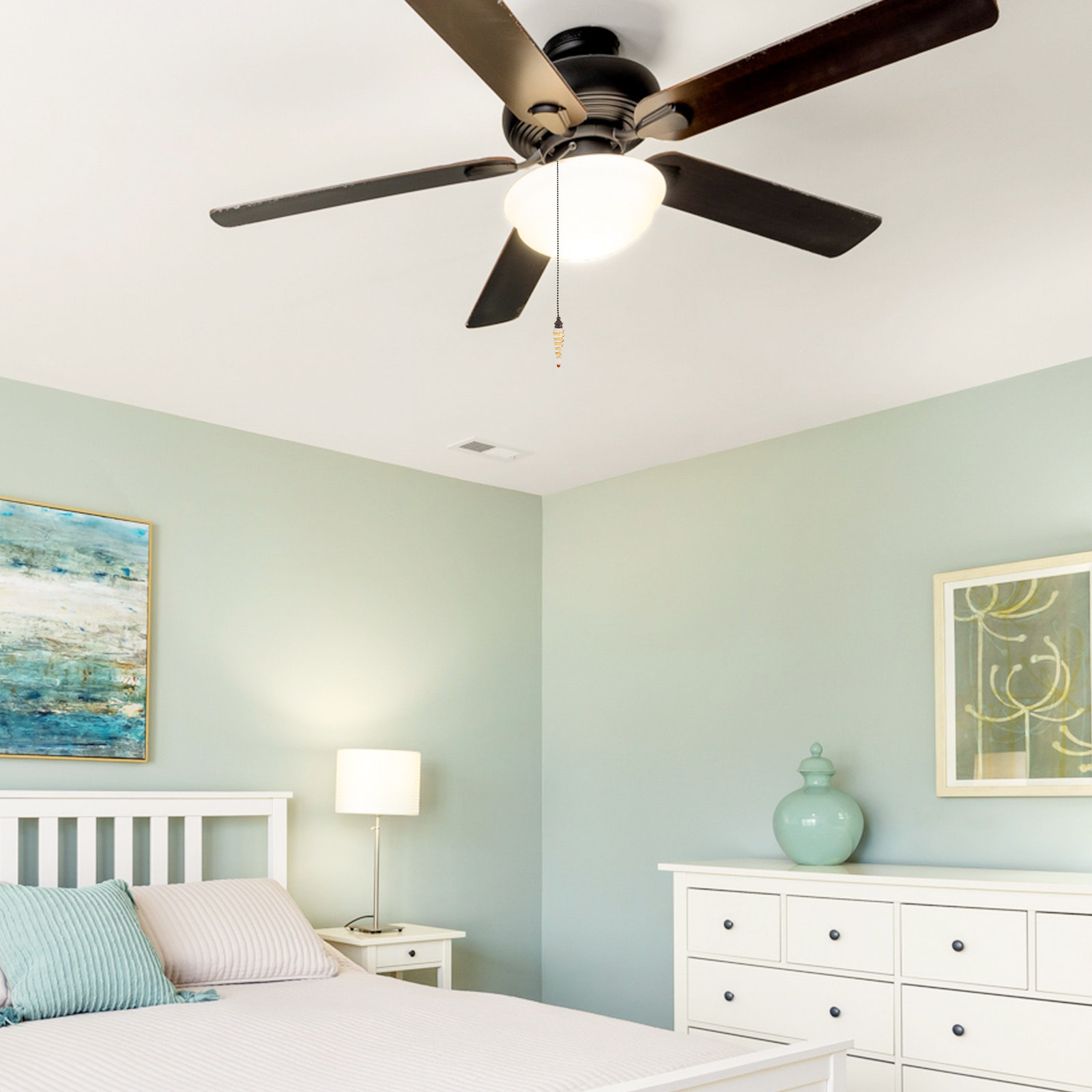 Decor Lighting Ceiling Fans - ガラスと金属製の扇風機プルチェーンエクステンダー、シーリングファンライト用プルチェーン、装飾ペンダント、ヨーロピアンスタイル、寝室、リビングルーム用