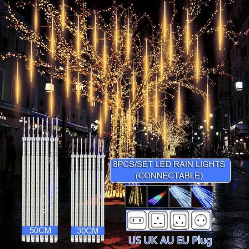 Decor Lighting Uk - 30 センチメートル/50 センチメートル防水流星雨雨 8 チューブ LED