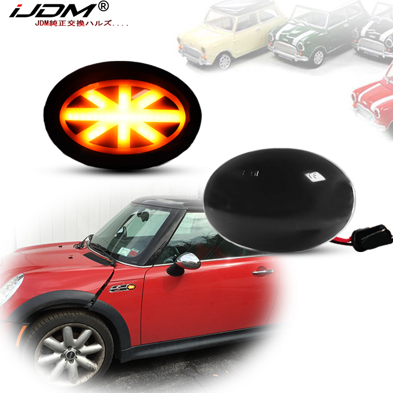 Union Lighting & Decor Photos - iJDM アンバーユニオンジャックロゴLEDライト フェンダーサイドマーカーライト MINI Cooper Gen2