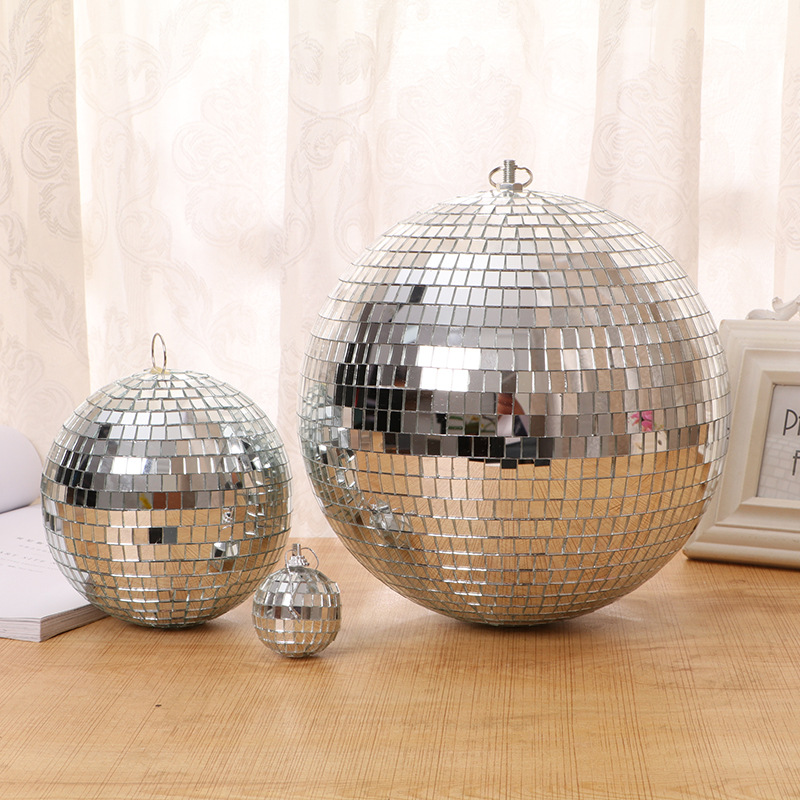 Lighting Effect Home Decor - ディスコミラーボールパーティー光沢のあるボールクリスマス装飾ステージライト回転ガラスボールレトロ反射 KTV DJ ライト家の装飾