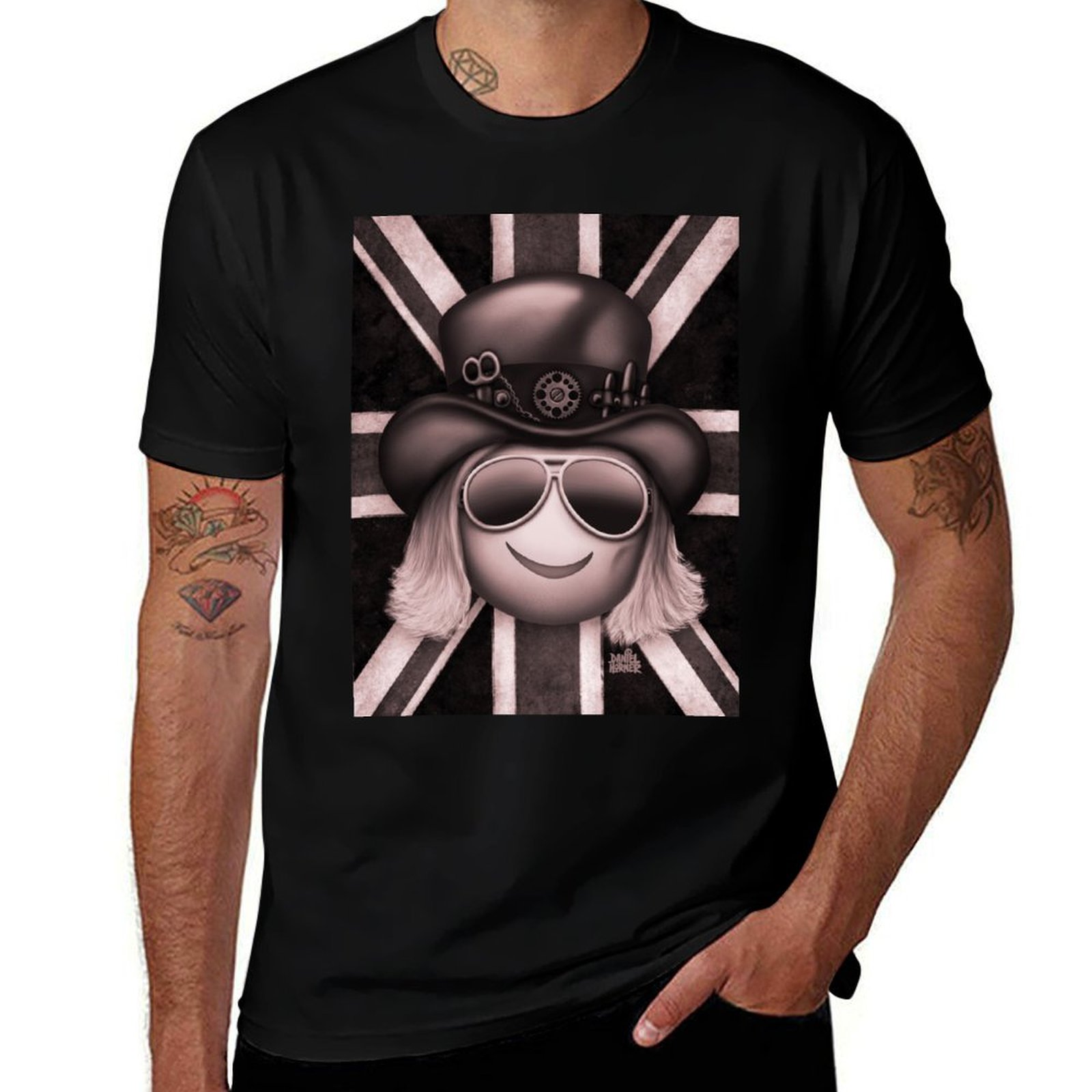 Union Lighting & Decor Photos - Booji Extra - ユニオンジャック（モノクロ）Tシャツ カジュアルライトサマー半袖トップTシャツ