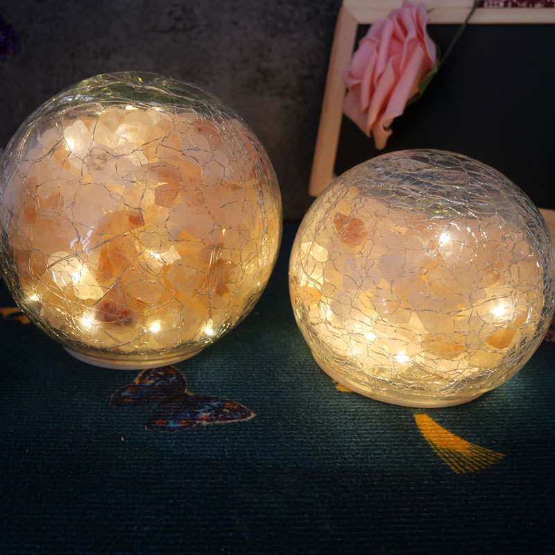 Himalayan Salt Lamp - 国境を越えて人気のヒマラヤ岩塩ランプ、クラックルガラス塩ランプ、クリスタル塩ランプ、クリエイティブなナイトライト