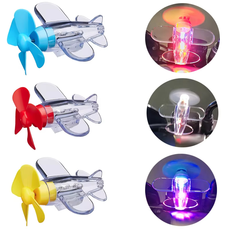 Lighting Decor Ideas - 風力発電 LED 飛行機オーナメントオートバイハンドバー車のバックミラー夜間回転 LED ライト装飾