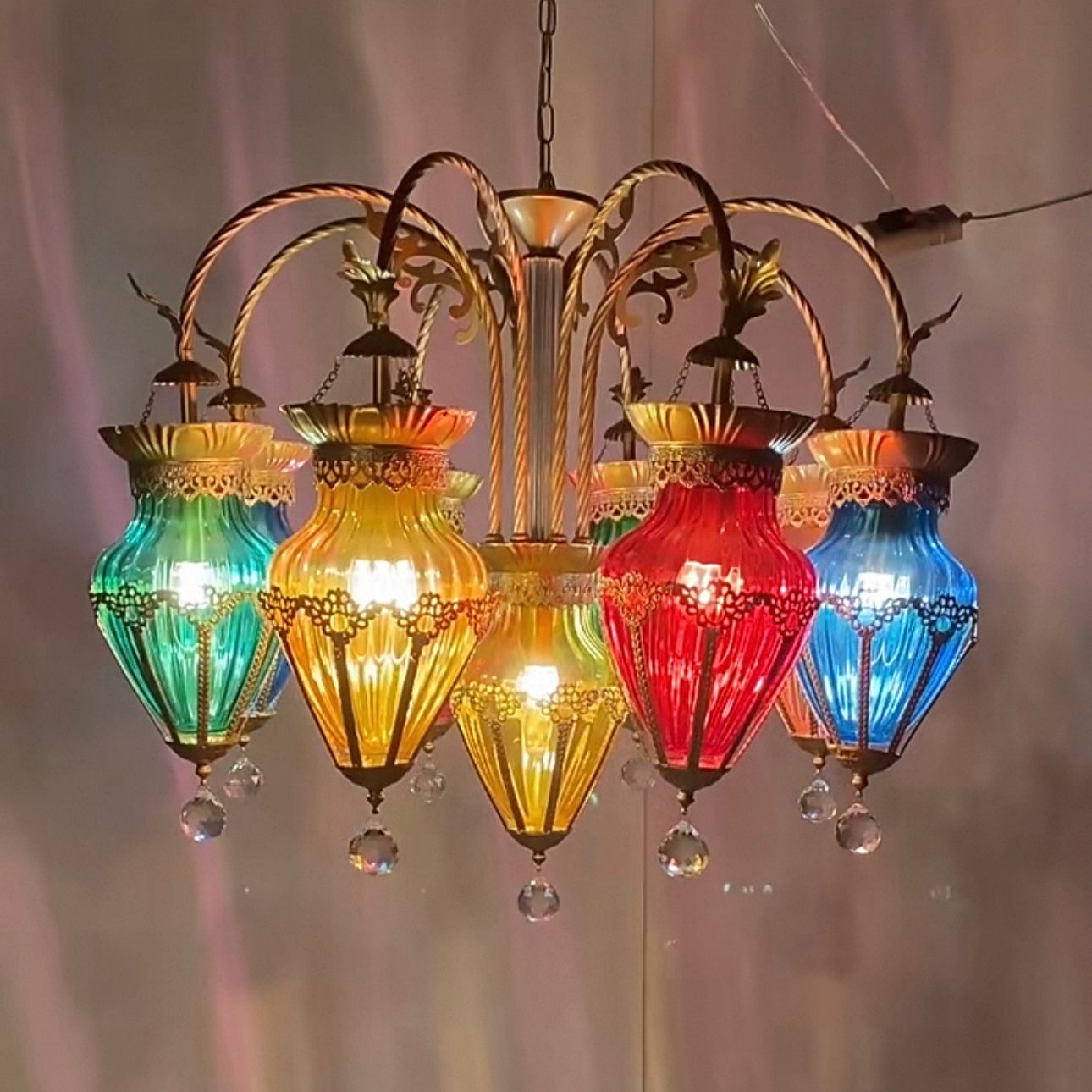Ok Lighting Decor - 新しいシャンデリアアメリカンレストランクラブカラートルコランプヨーロッパクリスタルランプガラス装飾