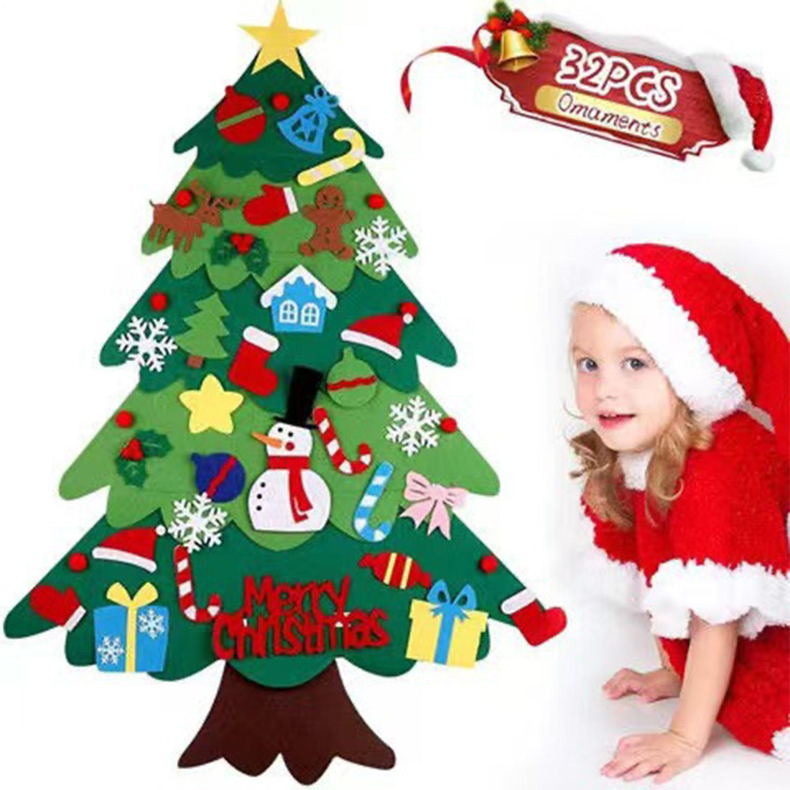 不織布フェルト製クリスマスツリー飾りキット 幼児向け 手作り - Pendant Lighting Christmas Decor のレビューと価格