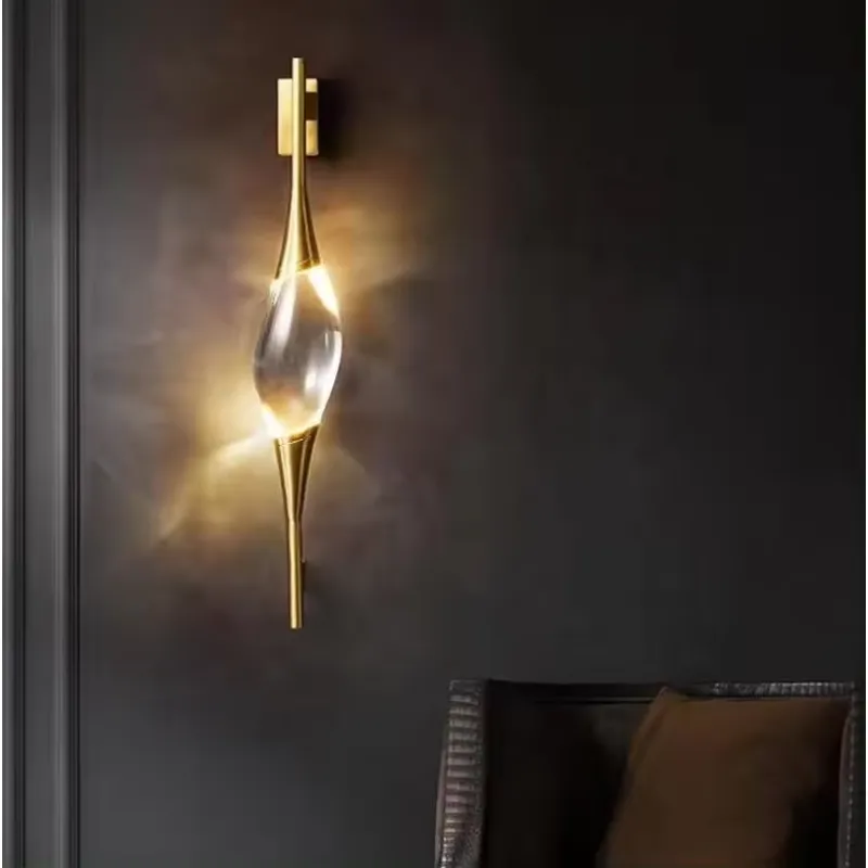 新デザイン モダン フル銅製 ゴールドクリスタル LED ウ - Lighting Decor Room のレビューと価格