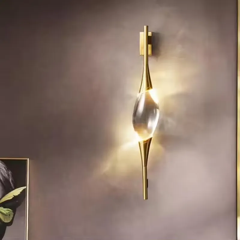 新デザイン モダン フル銅製 ゴールドクリスタル LED ウ - Lighting Decor Room のレビューと価格