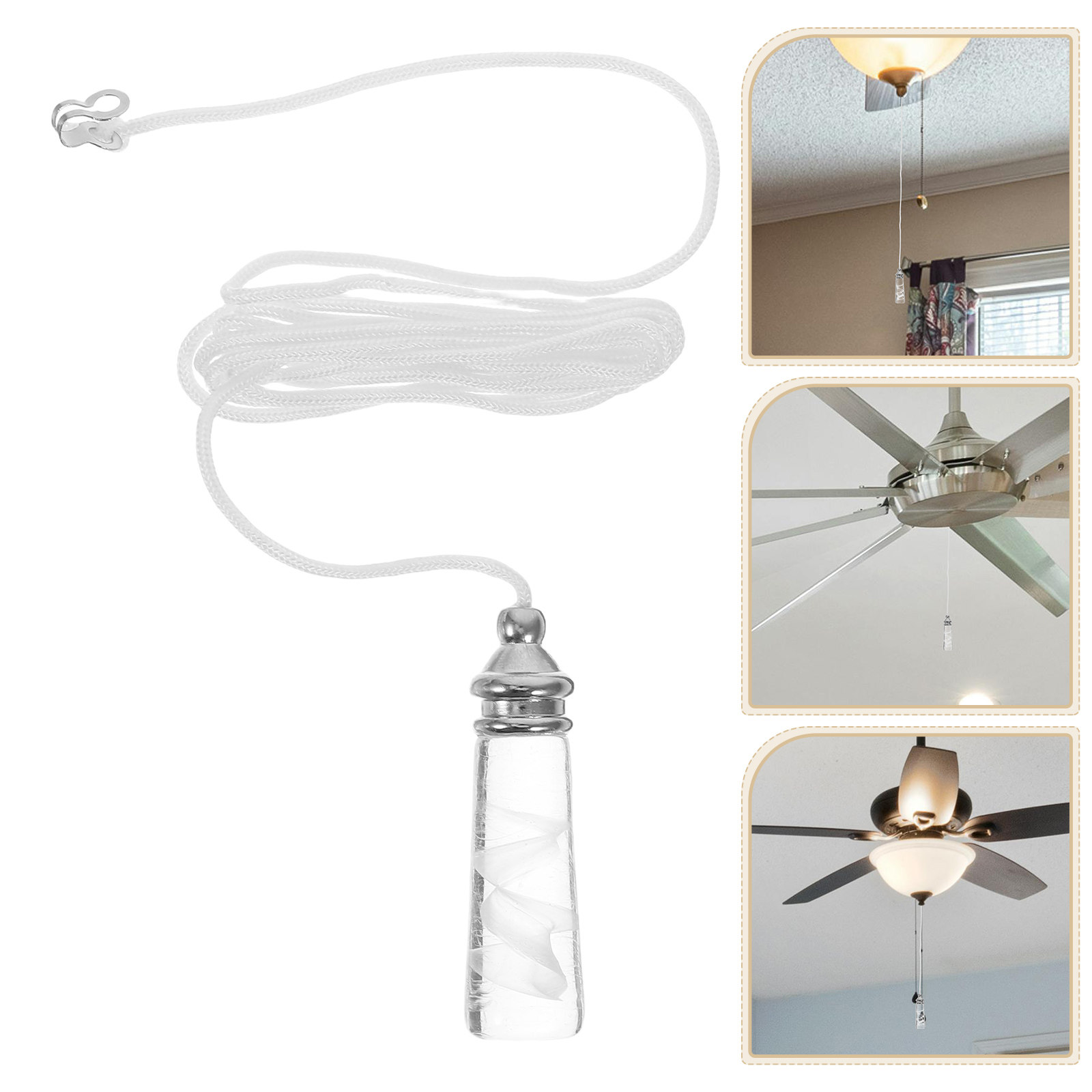 シーリングファン用プルチェーン、装飾的なガラス製ペンダントラ - Decor Lighting Ceiling Fans のレビューと価格