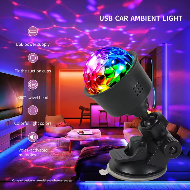 RGBサウンド起動LEDディスコボールライト、リモコン付き回 - Lighting Effect Home Decor のレビューと価格