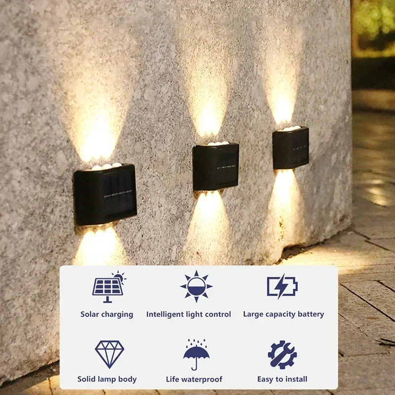 LEDソーラーライト 屋外防水 ソーラーウォールランプ 上下 - Lighting Decor Ideas のレビューと価格