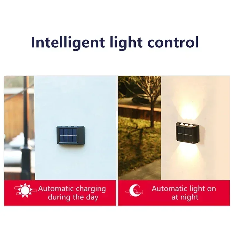 LEDソーラーライト 屋外防水 ソーラーウォールランプ 上下 - Lighting Decor Ideas のレビューと価格