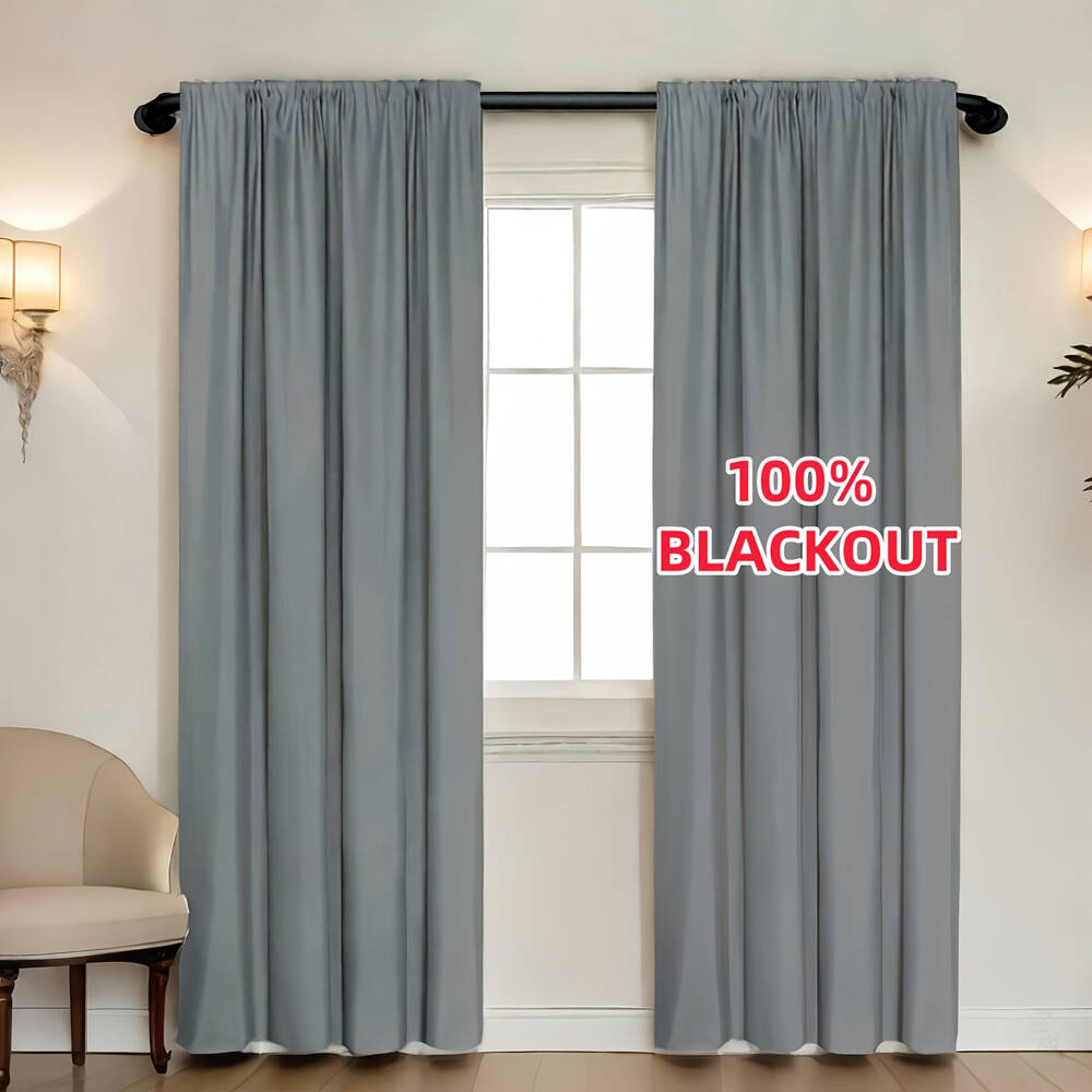 1枚入り 100%遮光カーテン 黒裏地付き 多色 断熱 ロッ - Lighting Decor Ideas のレビューと価格