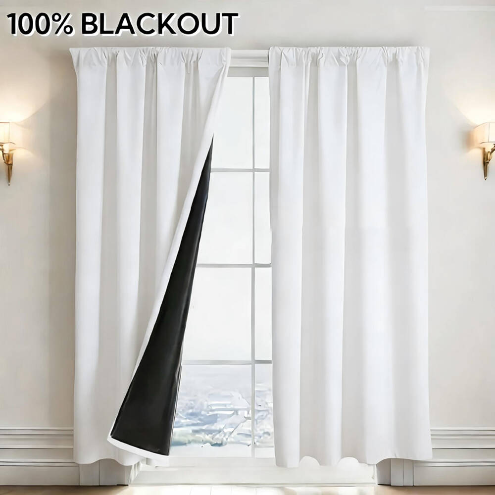 1枚入り 100%遮光カーテン 黒裏地付き 多色 断熱 ロッ - Lighting Decor Ideas のレビューと価格