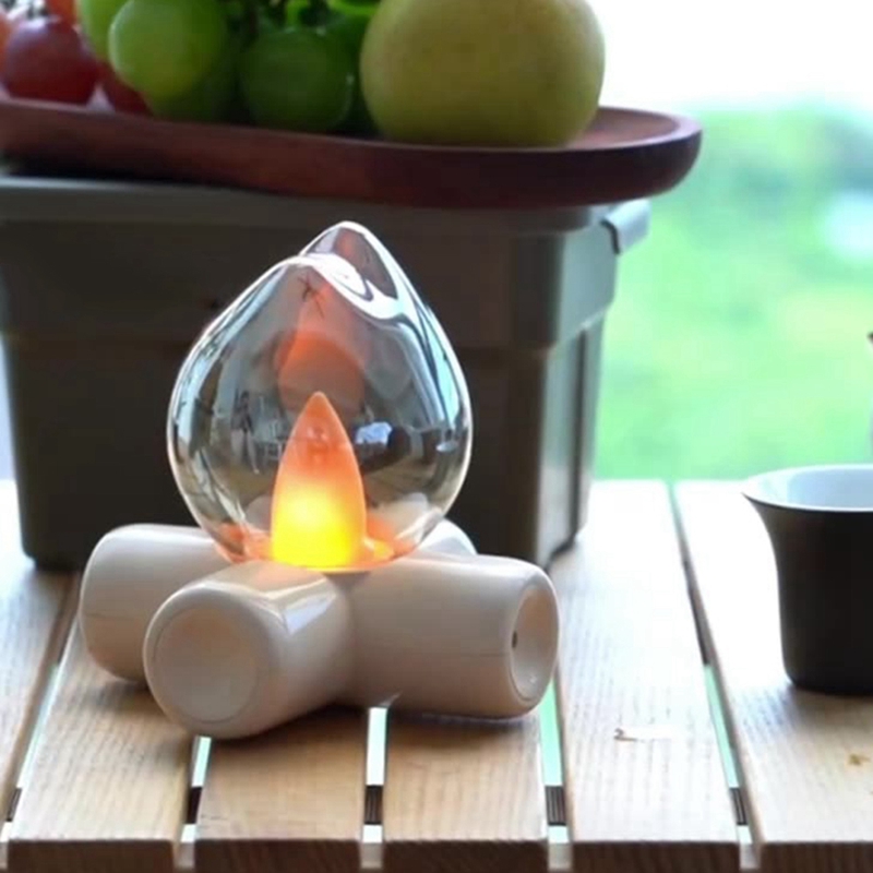 LED 炎火災電球ベッドサイドテーブルランプ暖炉効果ムード照 - Lighting Effect Home Decor のレビューと価格