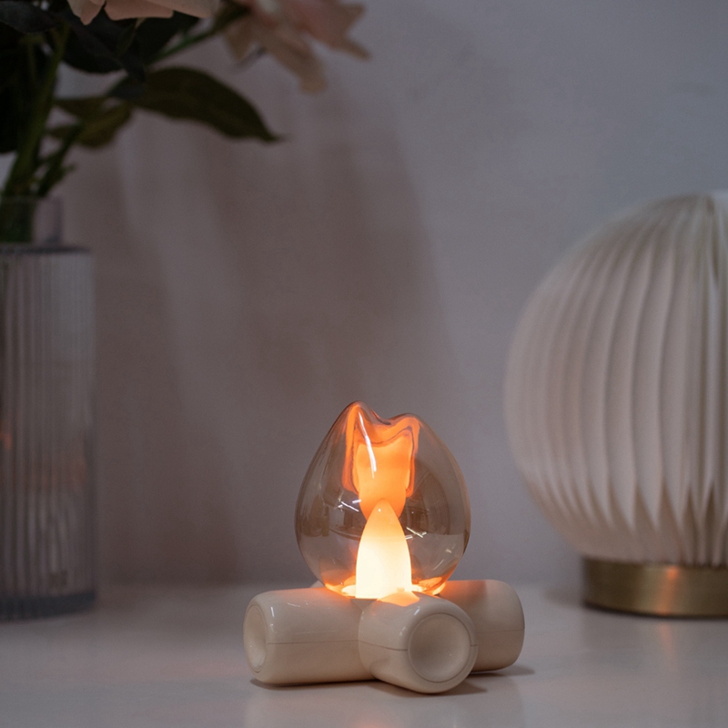 LED 炎火災電球ベッドサイドテーブルランプ暖炉効果ムード照 - Lighting Effect Home Decor のレビューと価格