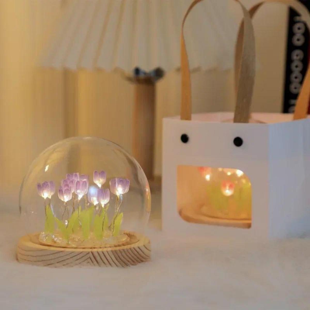 1個の手作りチューリップナイトライト、寝室や卓上ホームデコレ - Lighting Decoration Ideas For Home のレビューと価格