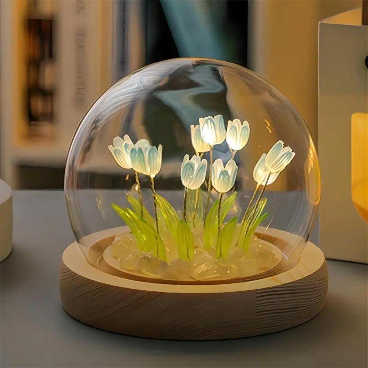 1個の手作りチューリップナイトライト、寝室や卓上ホームデコレ - Lighting Decoration Ideas For Home のレビューと価格