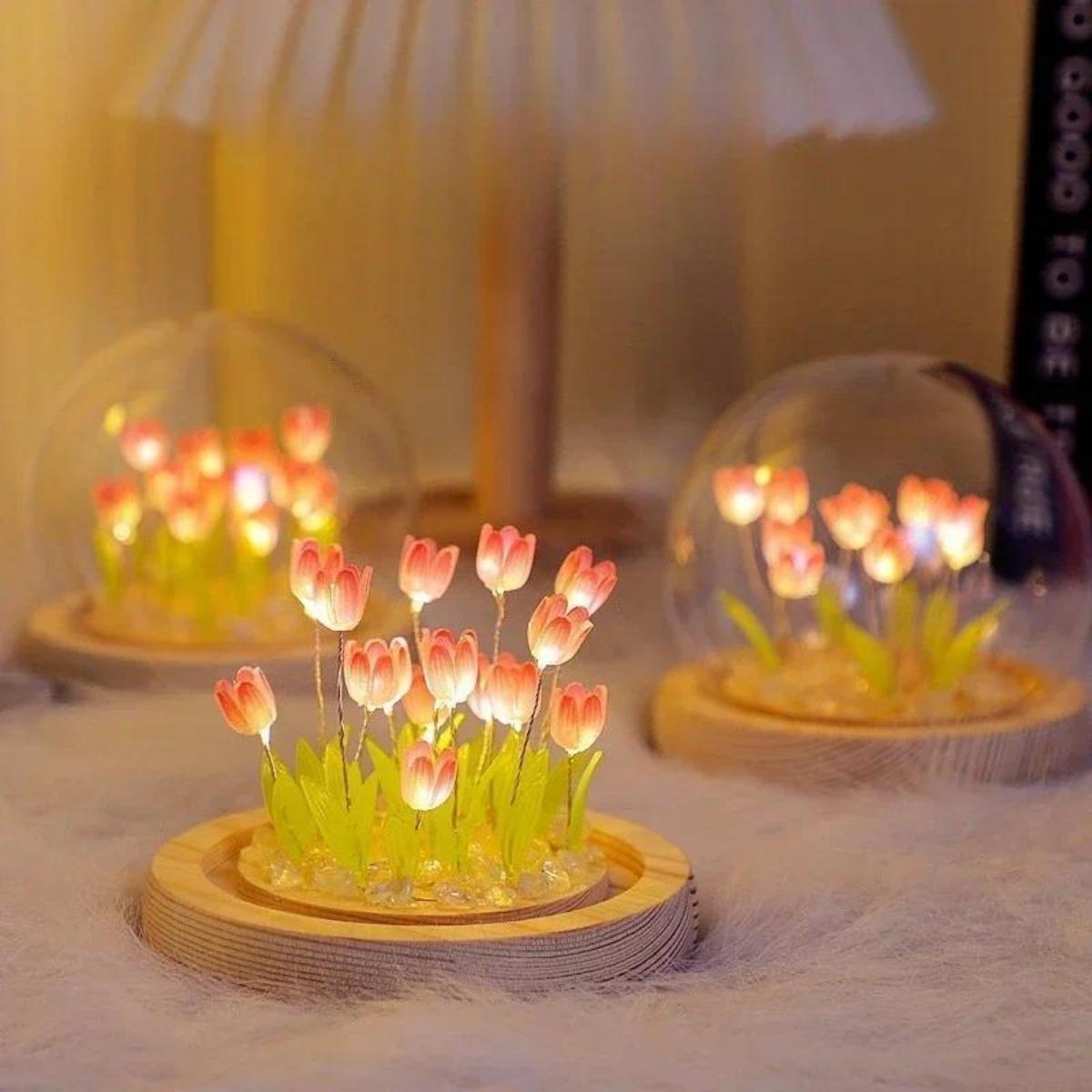 1個の手作りチューリップナイトライト、寝室や卓上ホームデコレ - Lighting Decoration Ideas For Home のレビューと価格