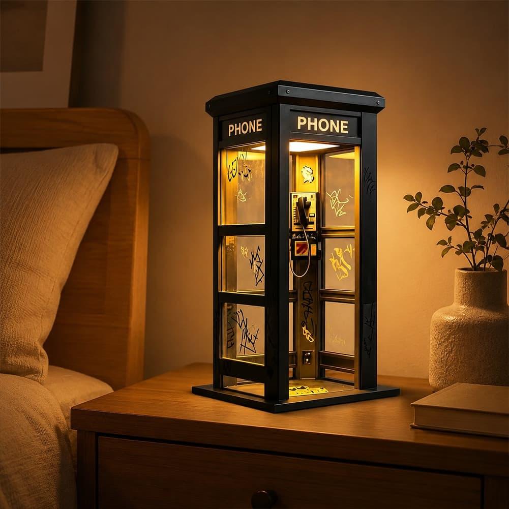 レトロな落書き電話ボックス型テーブルランプ ミニロンドン電話 - Lighting Decor Ideas のレビューと価格