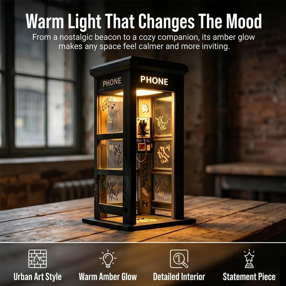 レトロな落書き電話ボックス型テーブルランプ ミニロンドン電話 - Lighting Decor Ideas のレビューと価格