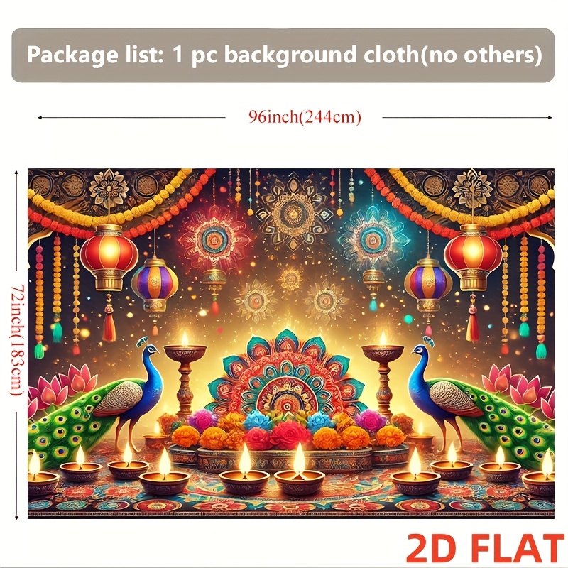 ディワリ孔雀ランタンタペストリー インド祭り装飾 ディヤライ - Lighting Decoration For Diwali のレビューと価格