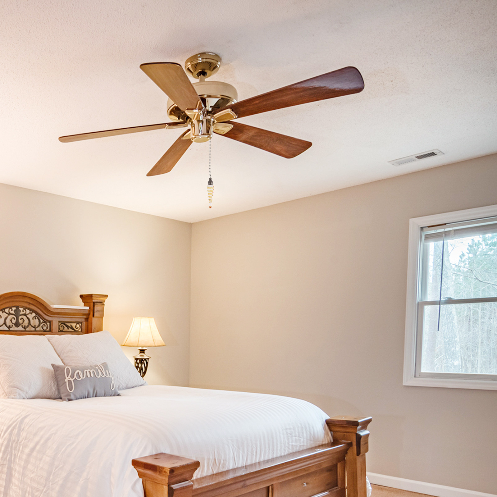 ガラスと金属製の扇風機プルチェーンエクステンダー、シーリング - Decor Lighting Ceiling Fans のレビューと価格