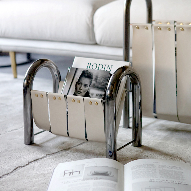 軽奢メタルレザー雑誌棚本棚ホームファニシング装飾リビングルー - Lighting And Decor Magazine のレビューと価格