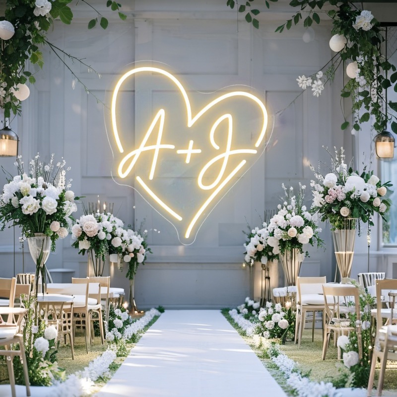 カスタムイニシャルハートLEDネオンサイン、結婚式パーティー - Lighting Decor Ideas のレビューと価格
