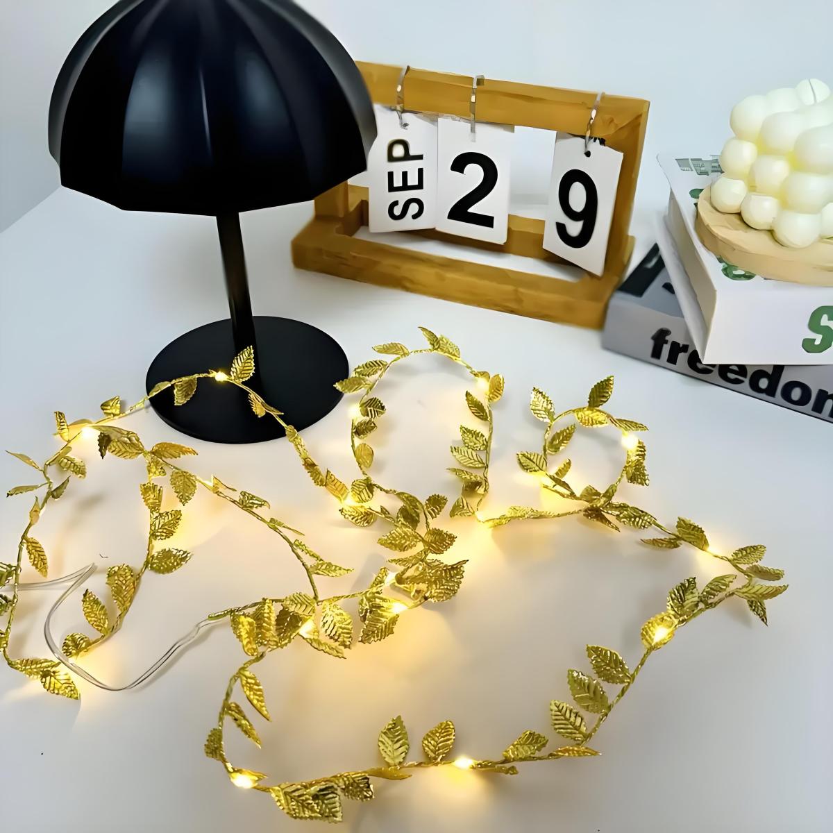 LEDロマンチックゴールデンリーフフェアリーライト - (2 - Lighting Decoration For Diwali のレビューと価格