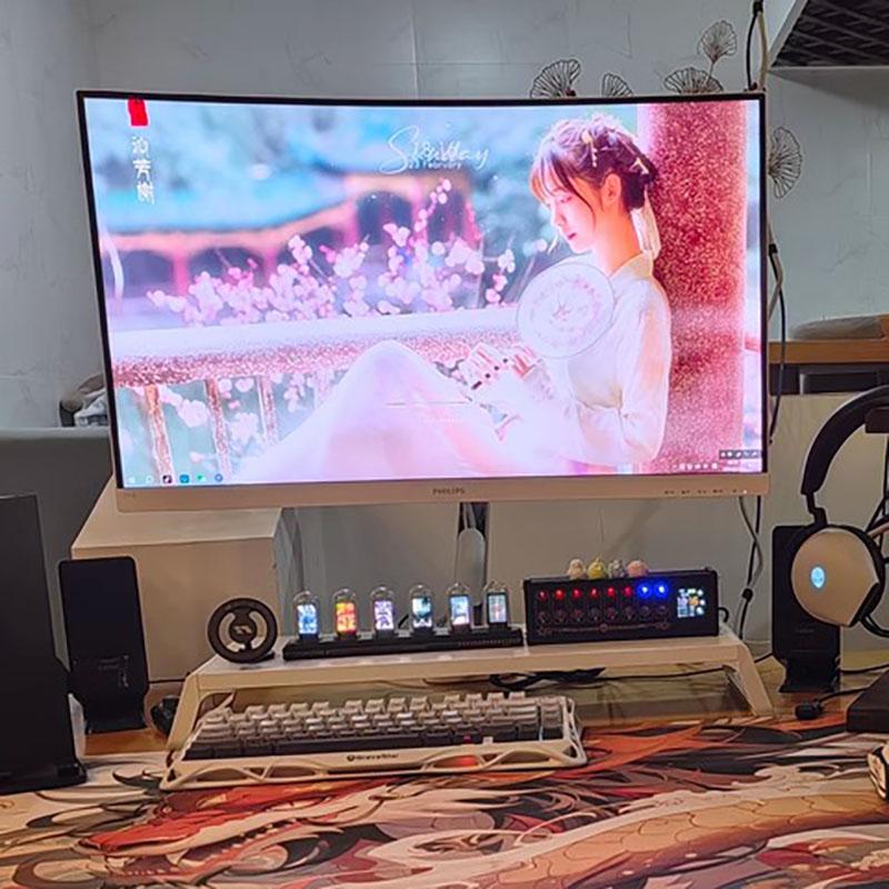 RGBニキシー管時計 LED発光 IPSカラースクリーン D - Lighting Decoration Ideas For Home のレビューと価格
