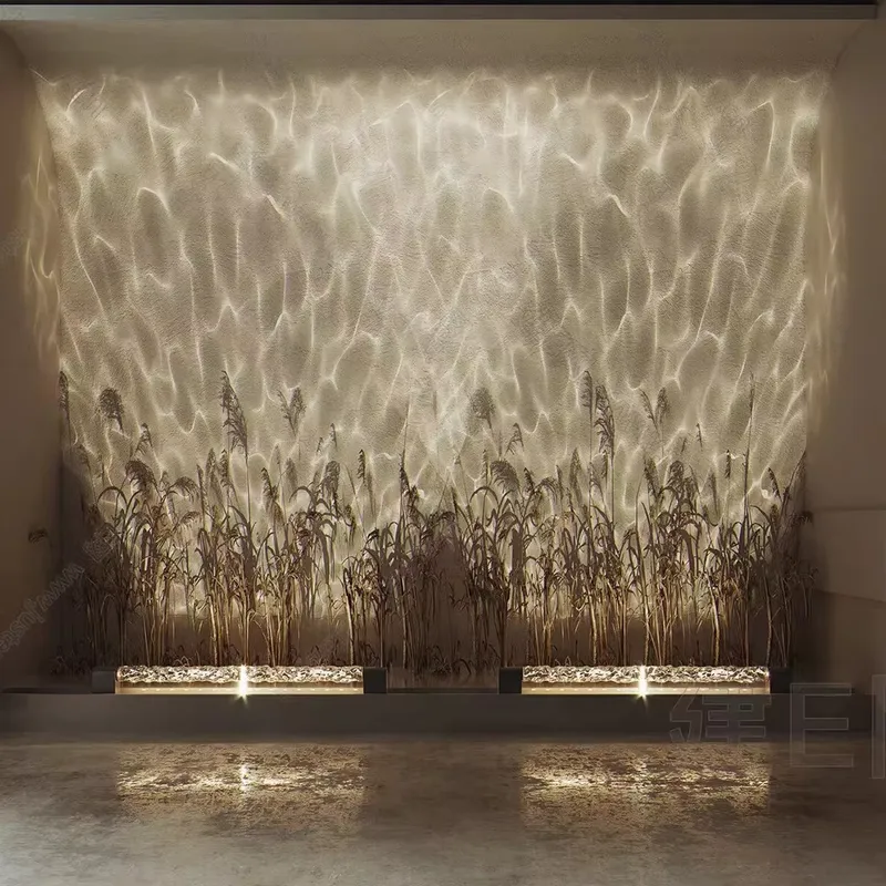 スマート3Dウォールウォッシュ炎投影ライト、水波紋雰囲気ラン - Lighting Decor Room のレビューと価格