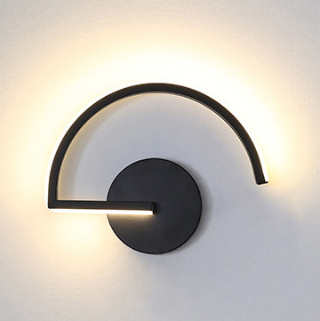 モダンな北欧LEDウォールランプ、ミニマリストブラック幾何学 - Lighting Decor Room のレビューと価格