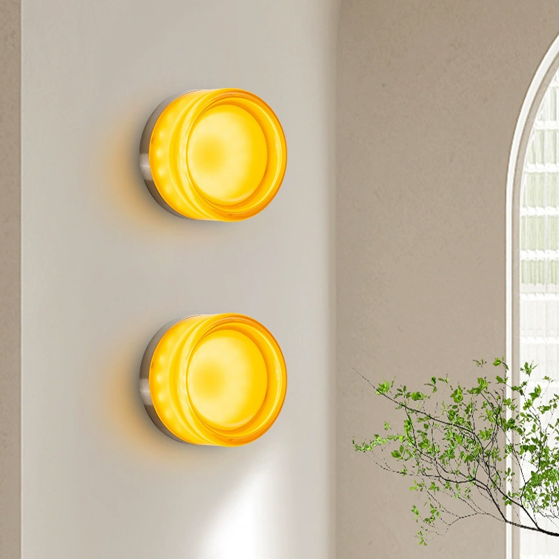 モダンなラウンドガラスウォールランプ LED アクリル廊下通 - Foyer Lighting Wall Decor のレビューと価格