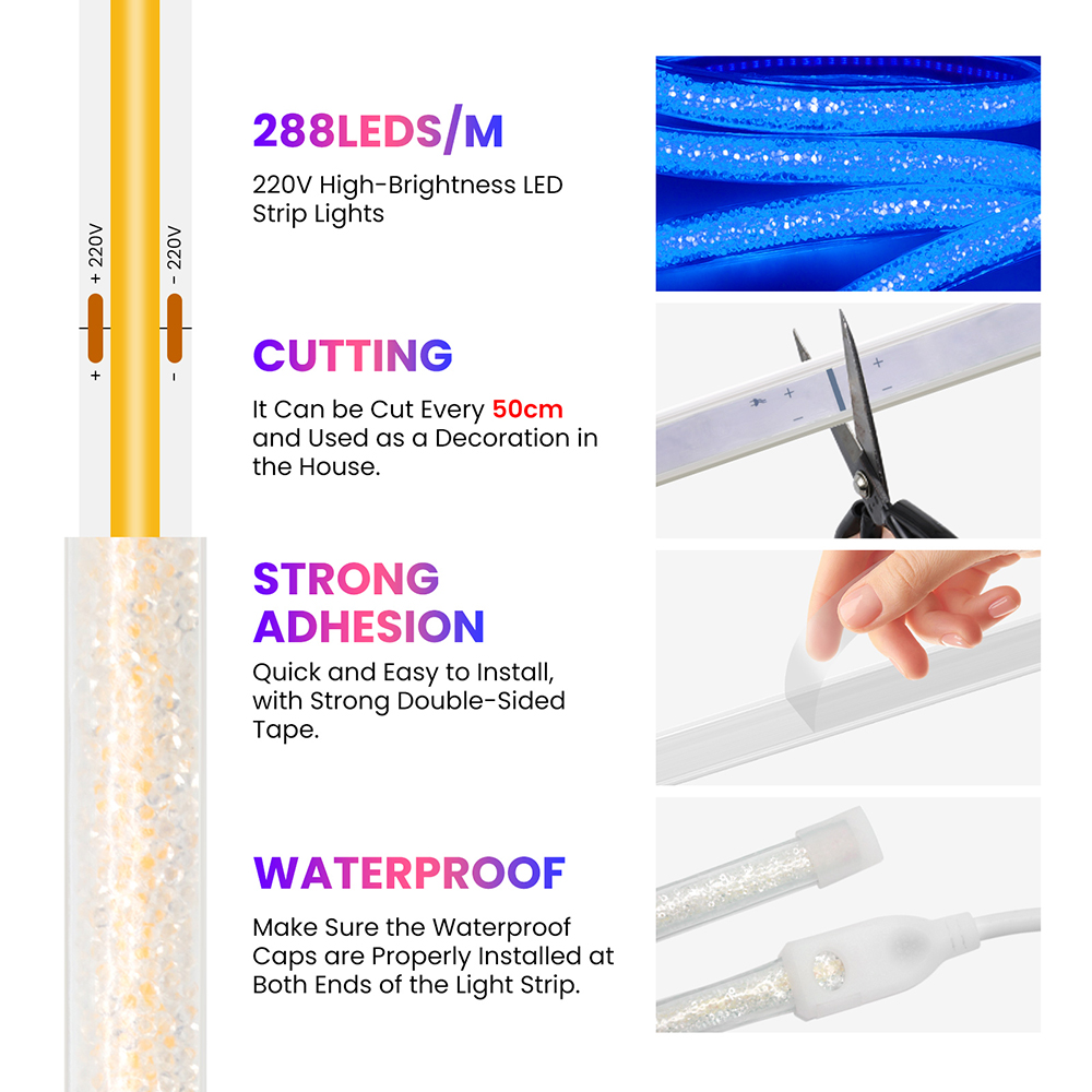 クリスタルタイプCOBネオンストリップロープライトホテルロビ - Decor Lighting Uk のレビューと価格