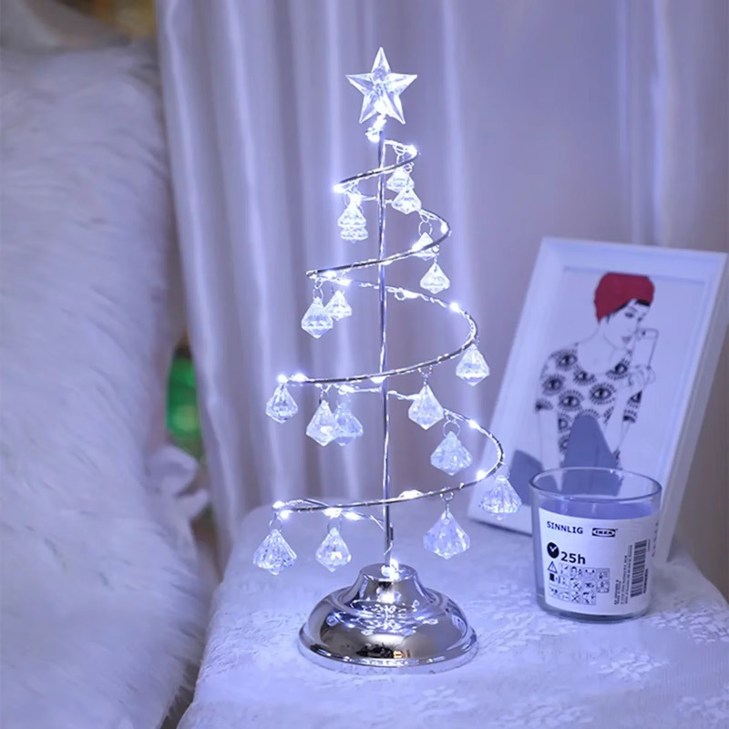 クリスマスLEDクリスタルクリスマスツリーダイヤモンドペンダ - Pendant Lighting Christmas Decor のレビューと価格