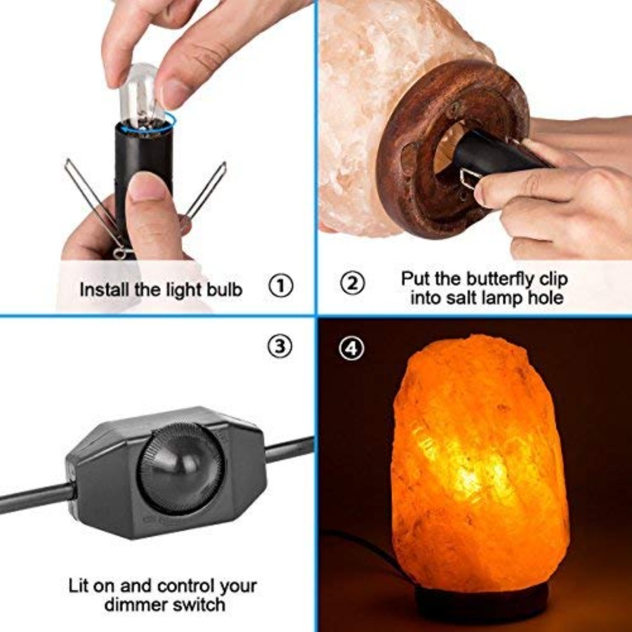 ヒマラヤ岩塩ランプ用コード、調光スイッチ付き、純正交換コード - Himalayan Salt Lamp のレビューと価格