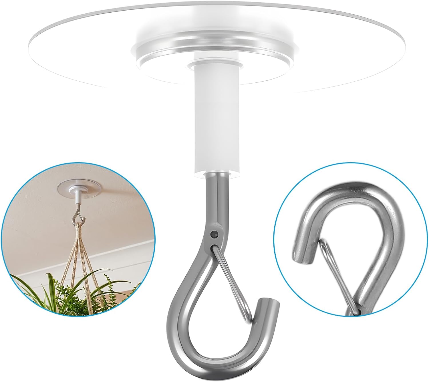 5個入りヘビーデューティー自己粘着式天井フック、ドリル不要、 - Decor Lighting Ceiling Fans のレビューと価格