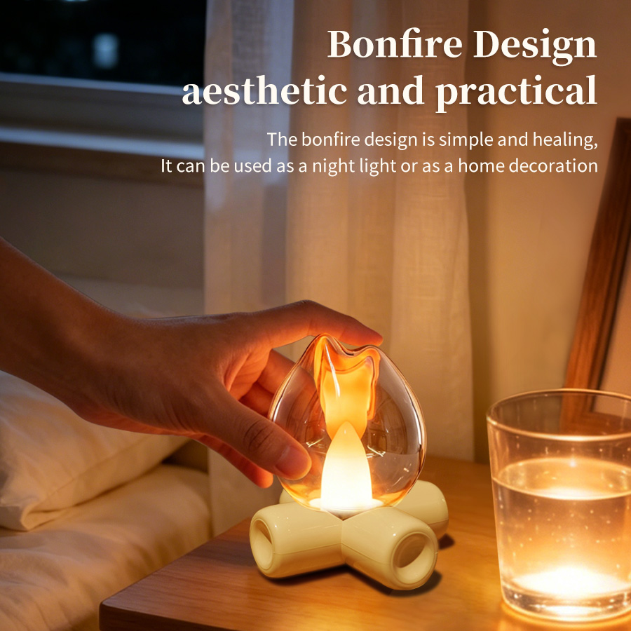充電式 LED ナイトライト シミュレーション炎効果キャンド - Lighting Effect Home Decor のレビューと価格