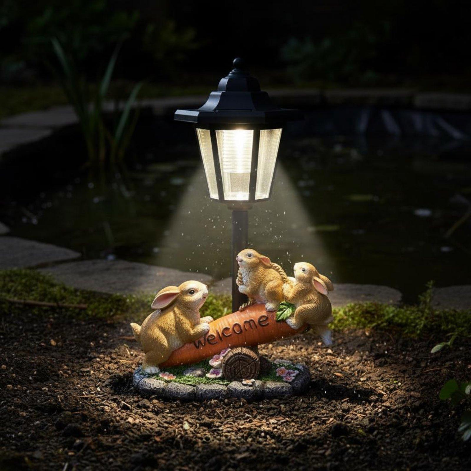 ソーラーウサギの像 装飾用ウサギソーラーライト 通路や庭への - Lighting Decor Ideas のレビューと価格