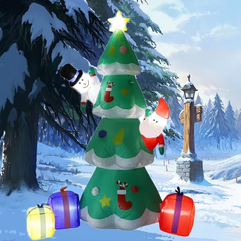 7フィートのクリスマスツリーインフレータブル装飾おもちゃ雪だ - Decor Lighting Uk のレビューと価格