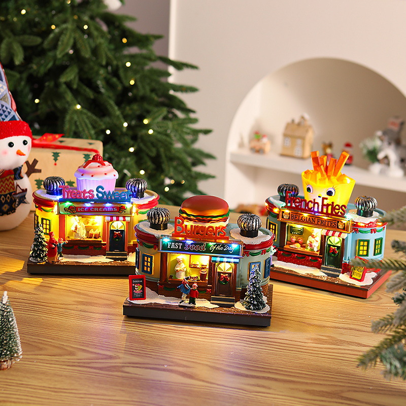 クリスマスライトアップミュージックボックスデコレーション樹脂 - Lighting Decoration Ideas For Home のレビューと価格